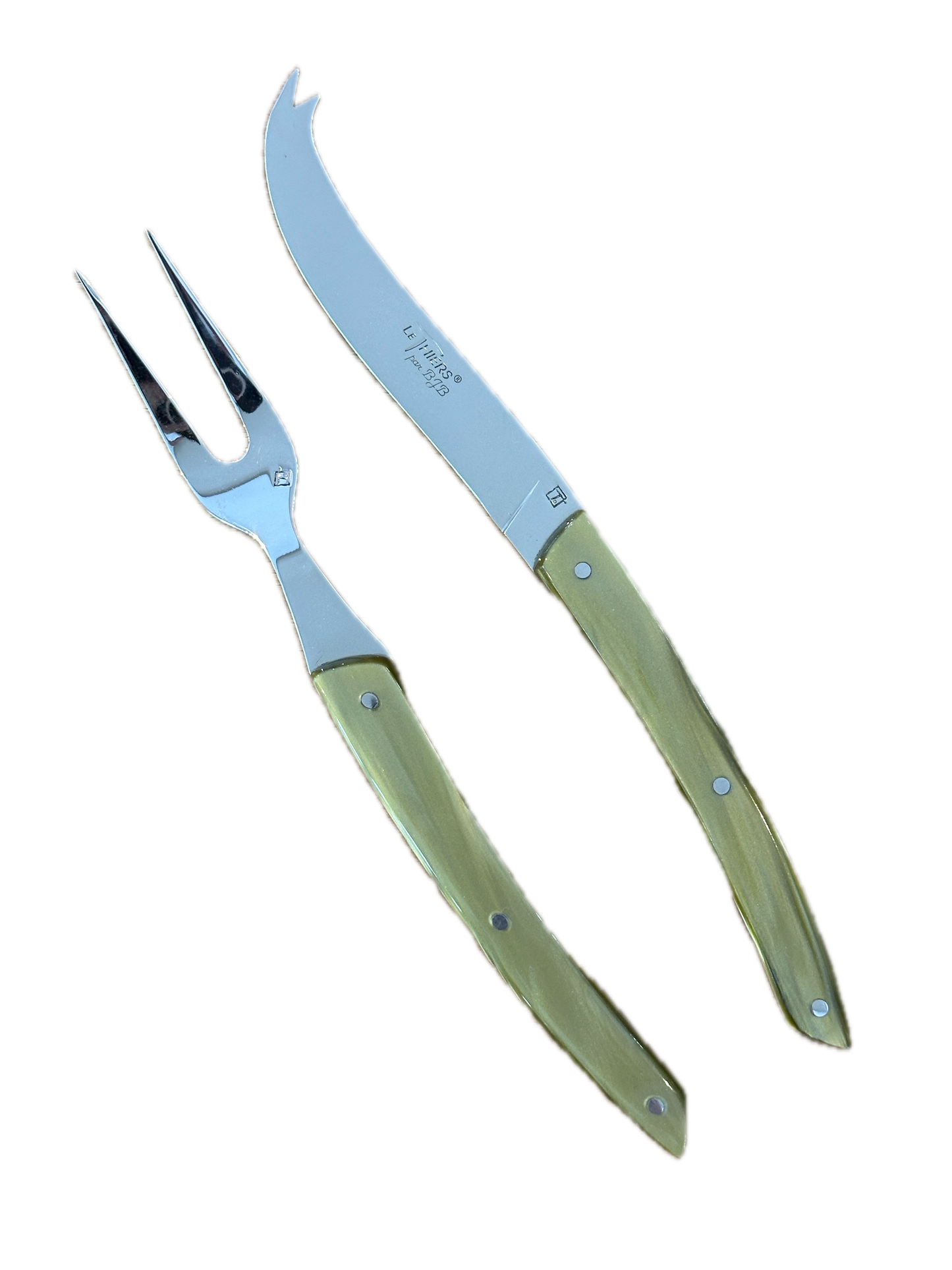 Set couteau + fourchette fromage plexi