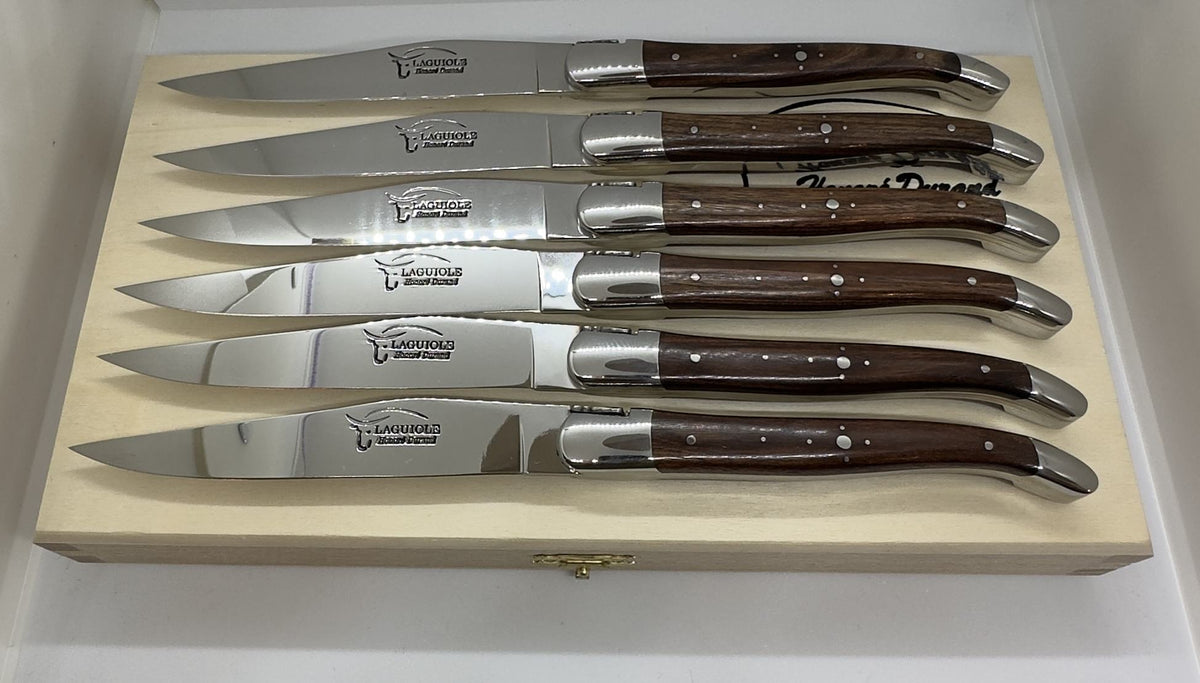 Coffret 6 couteaux de table Laguiole - Bois divers