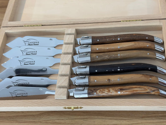 Coffret 6 couteaux à poisson Laguiole - Bois divers