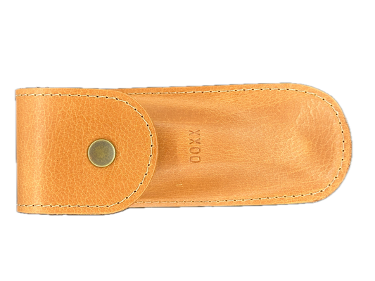 etui rond cuir naturel