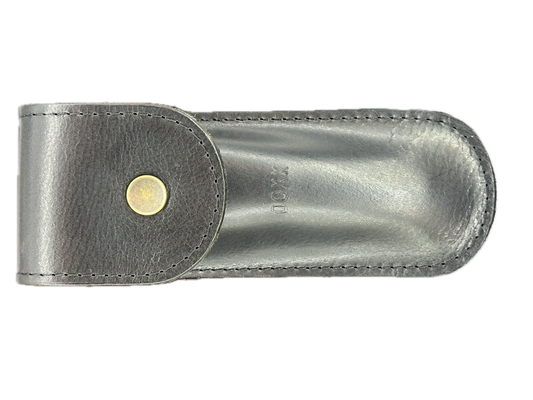 etui rond cuir  noir