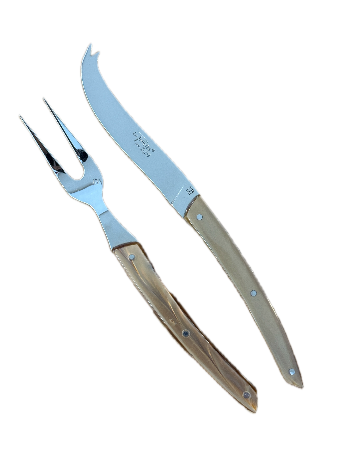 Set couteau + fourchette fromage plexi