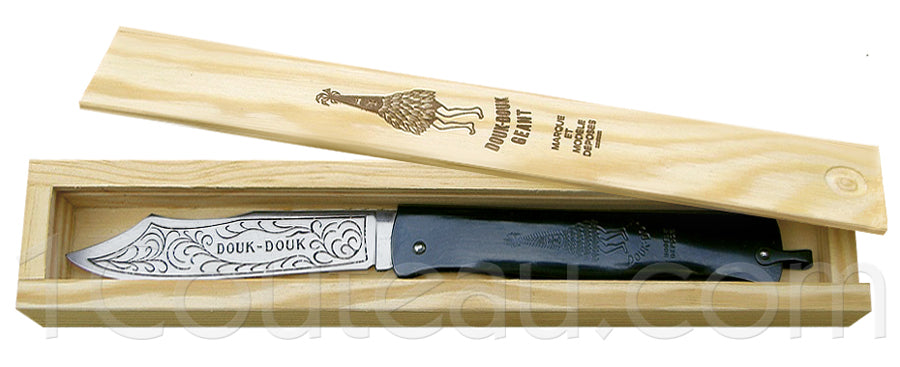 DOUK-DOUK GEANT NOIR 14 CM CARBONE EN PLUMIER BOIS