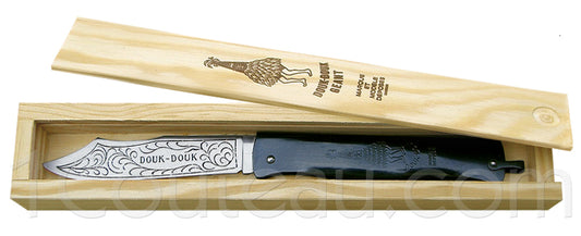 DOUK-DOUK GEANT NOIR 14 CM CARBONE EN PLUMIER BOIS